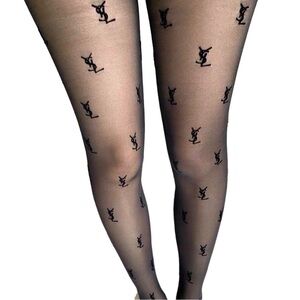 YS Inspired Black Patterned Tights